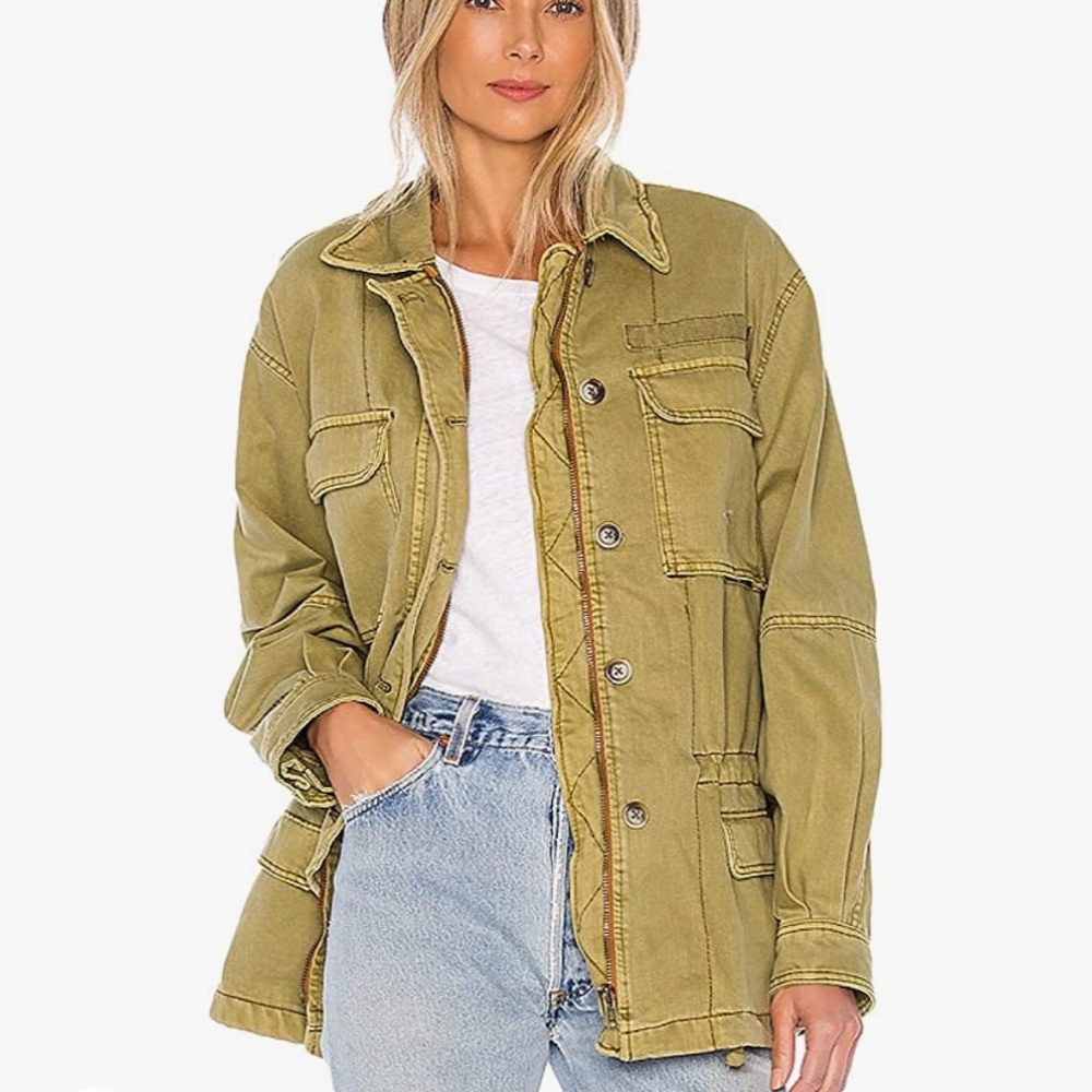 FREE PEOPLE seize the day olive jacket!!